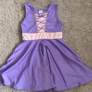 Purple Sleeveless Dress with Pink Accents